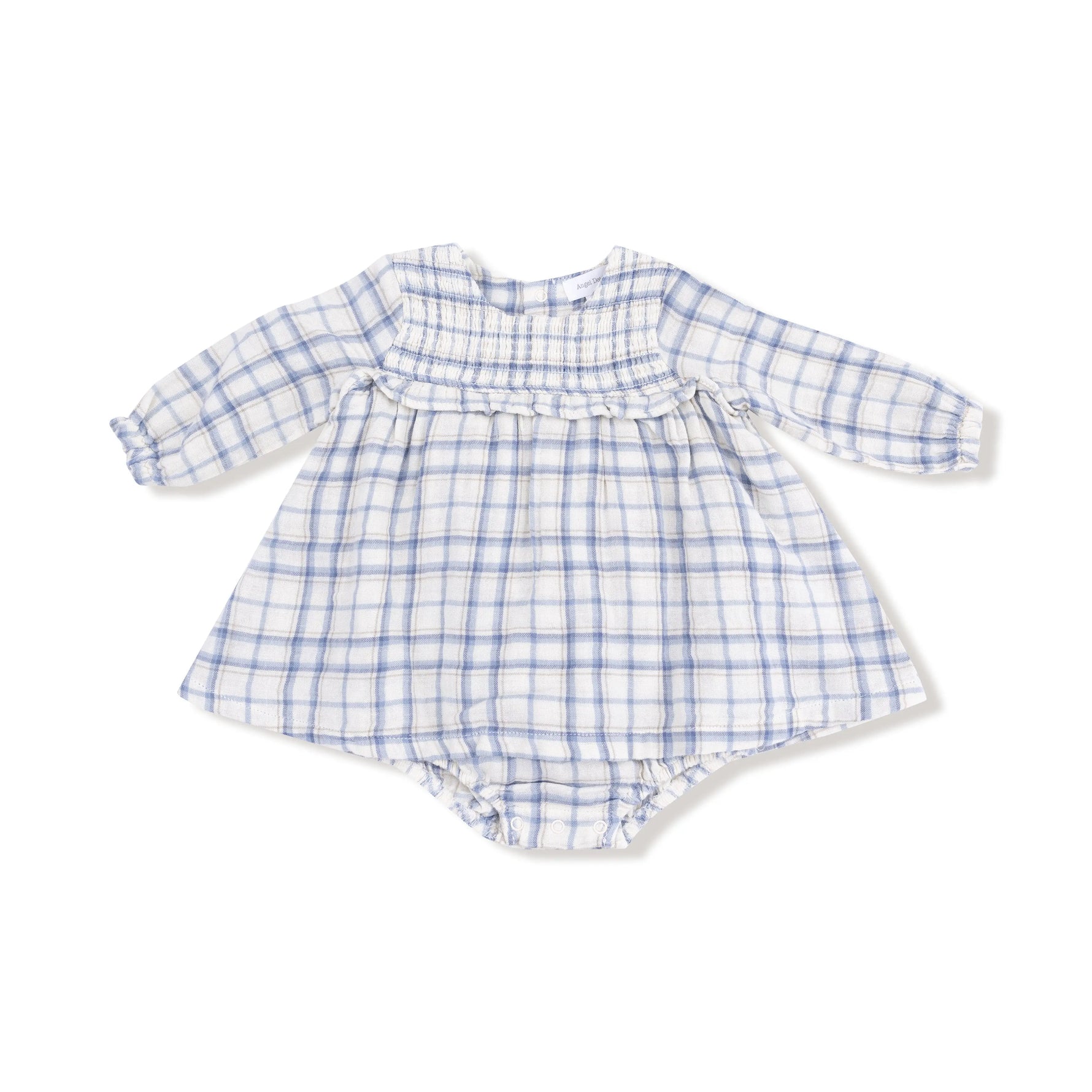 Angel Dear Long Sleeve Smocked Ruffle Bubble With Skirt Organic Cotton - Apparel & Accessories > Clothing > Baby & Toddler Clothing > Baby One-Pieces 618