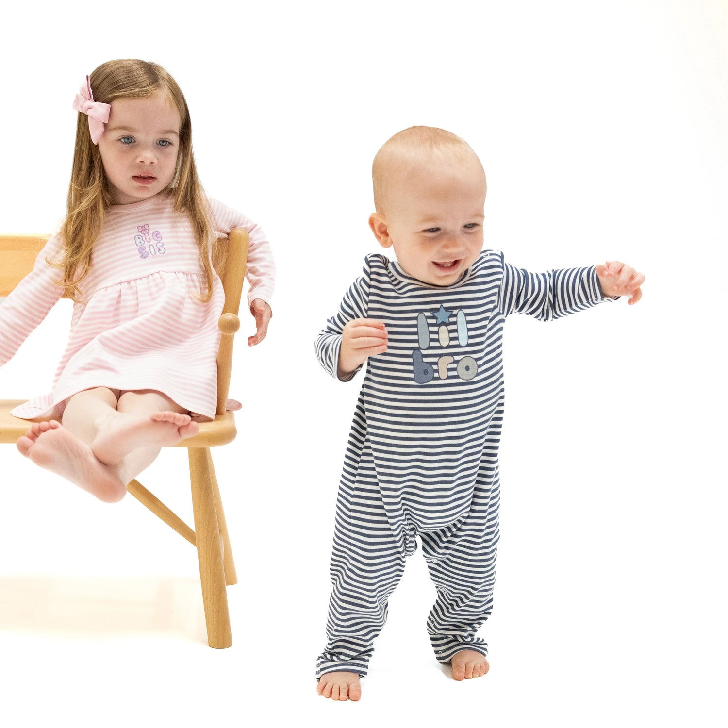 Angel Dear Long Sleeve Snap Shoulder Romper With Lil Bro Applique - Apparel & Accessories > Clothing > Baby & Toddler Clothing > Baby One-Pieces 956