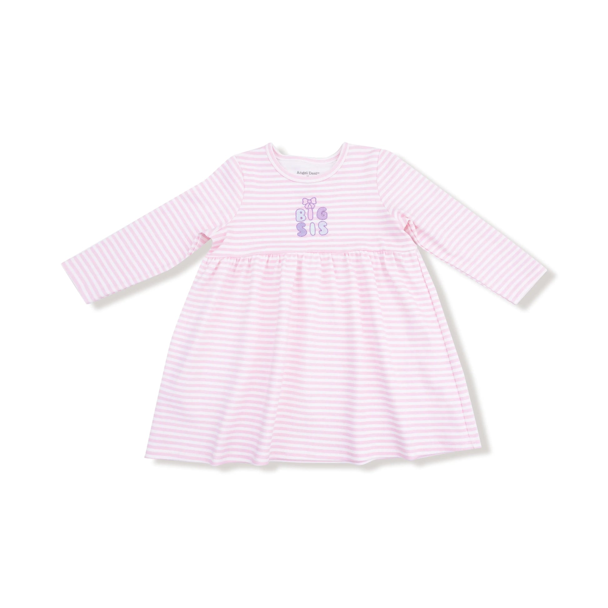 Angel Dear Long Sleeve Striped Play Dress With Big Sis Applique - Apparel & Accessories > Clothing > Baby & Toddler Clothing > Baby & Toddler Dresses 952