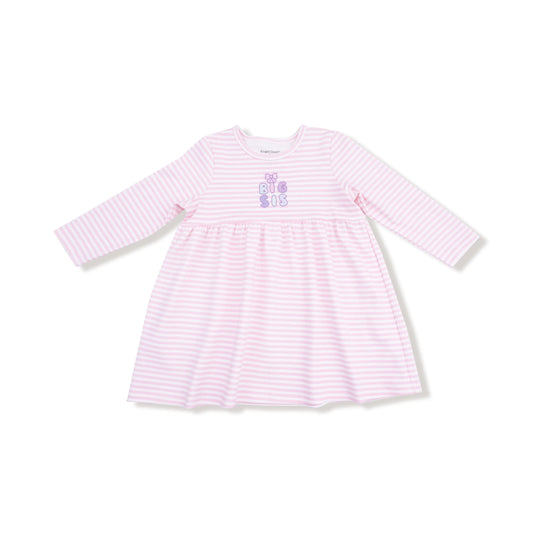 Long Sleeve Striped Play Dress With Big Sis Applique Angel Dear Everetts Place: Online Boutique