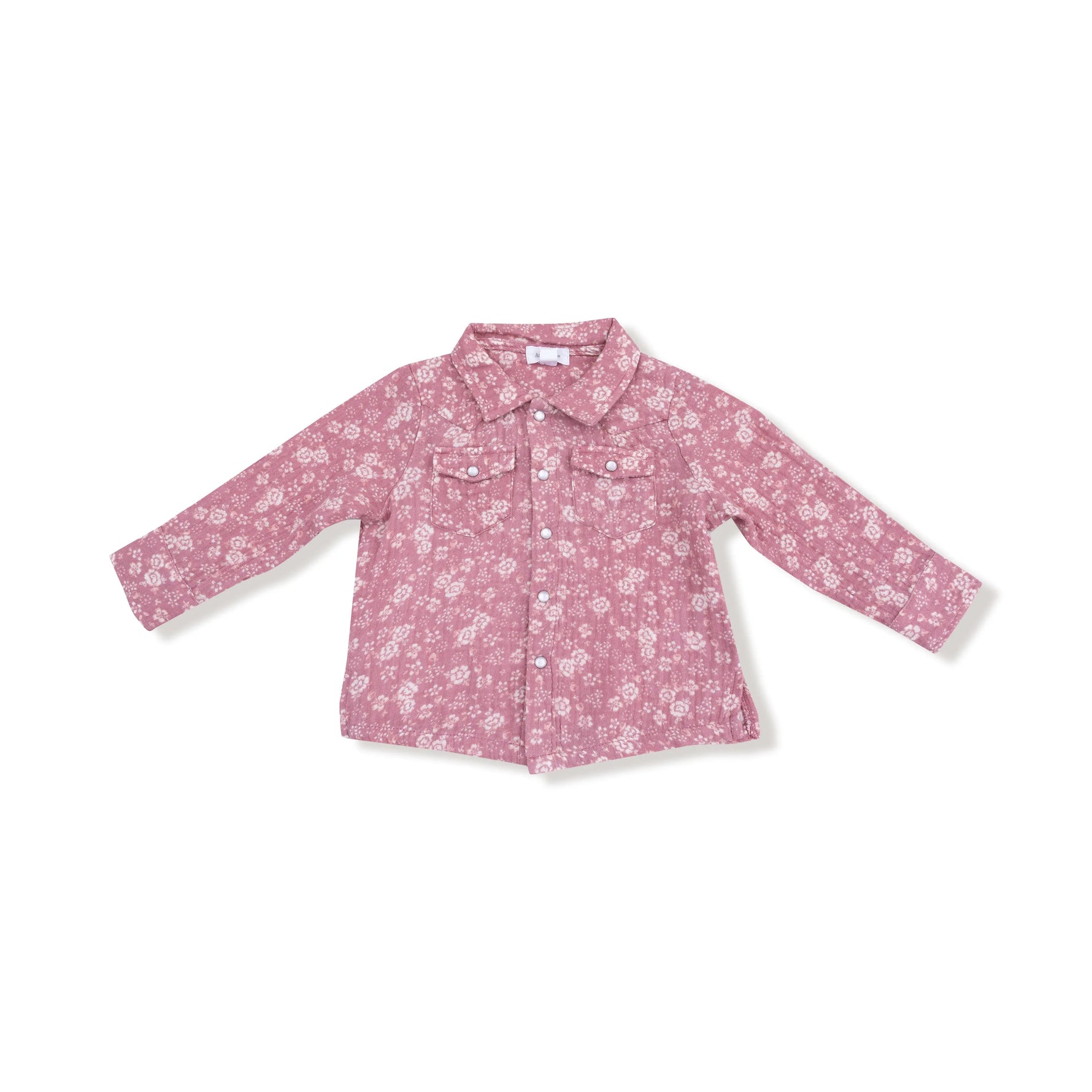 Angel Dear Long Sleeve Western Pearl Snap Shirt Organic Cotton Muslin - Apparel & Accessories > Clothing > Baby & Toddler Clothing > Baby & Toddler Tops 915