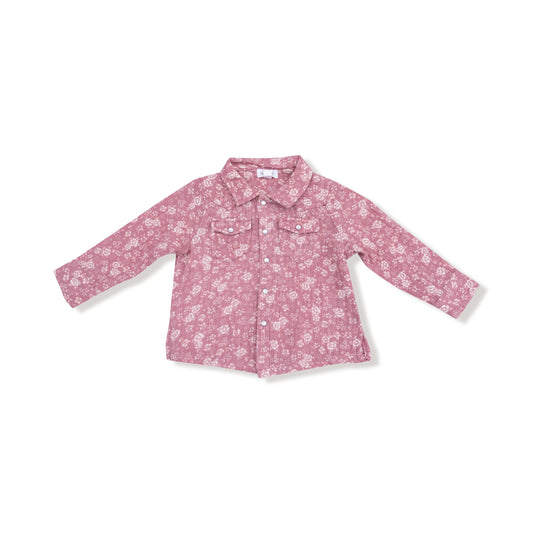 Long Sleeve Western Pearl Snap Shirt Organic Cotton Muslin Angel Dear Everetts Place: Online Boutique