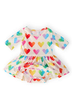 Mila & Rose ® Lotta Love Three Quarter Sleeve Twirl Baby Bodysuit - Everetts Place Boutique - 