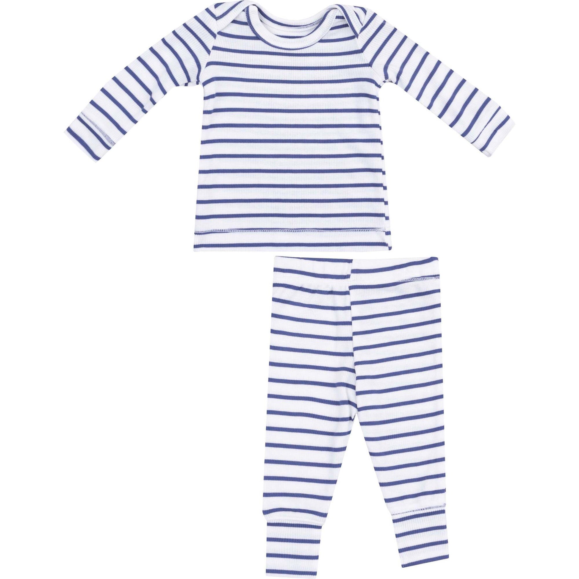 Loungewear Set Stripe Vintage Navy Ribbed Modal Comfy Cozy Pajamas for Kids Angel Dear
