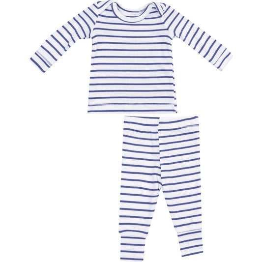 Loungewear Set Stripe Vintage Navy Ribbed Modal Comfy Cozy Pajamas for Kids Angel Dear