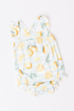 Mila & Rose ® Lovely Lemons Ruffle Cross Back Romper For Summer Days - Everetts Place Boutique - 