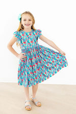 Mila & Rose ® Lovely Llamas Flutter Sleeve Twirl Dress - 