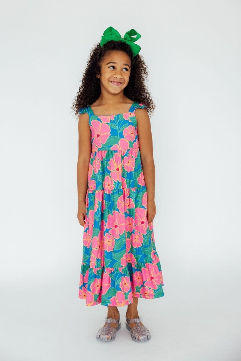 Mila & Rose ® Luau Floral Ruffle Maxi Dress - Everetts Place Boutique - 