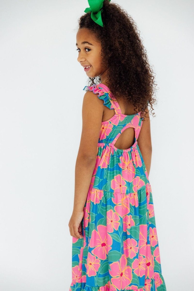 Mila & Rose ® Luau Floral Ruffle Maxi Dress - Everetts Place Boutique - 