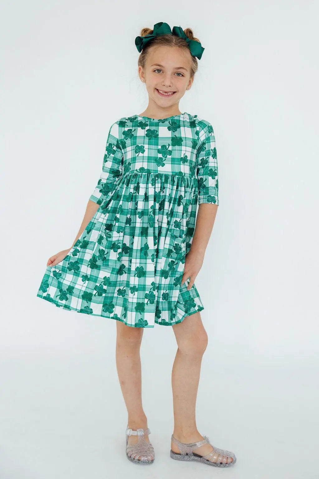Lucky One Three Quarter Sleeve Pocket Twirl Dress Mila Rose Mila & Rose ® Everetts Place: Online Boutique