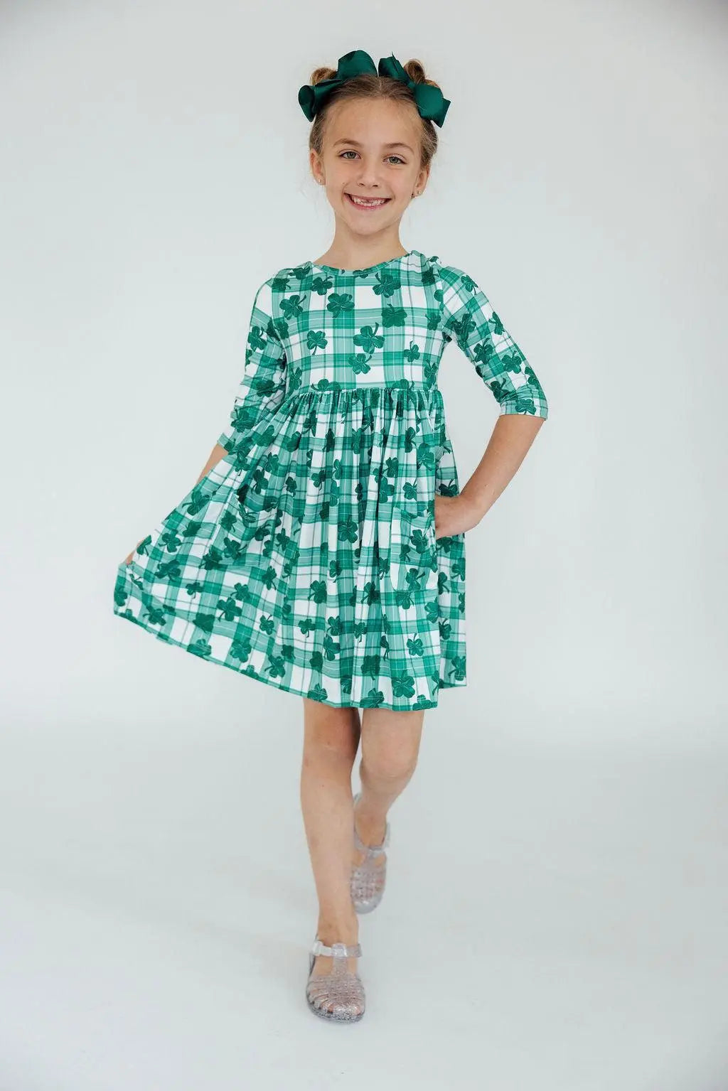 Lucky One Three Quarter Sleeve Pocket Twirl Dress Mila Rose Mila & Rose ® Everetts Place: Online Boutique