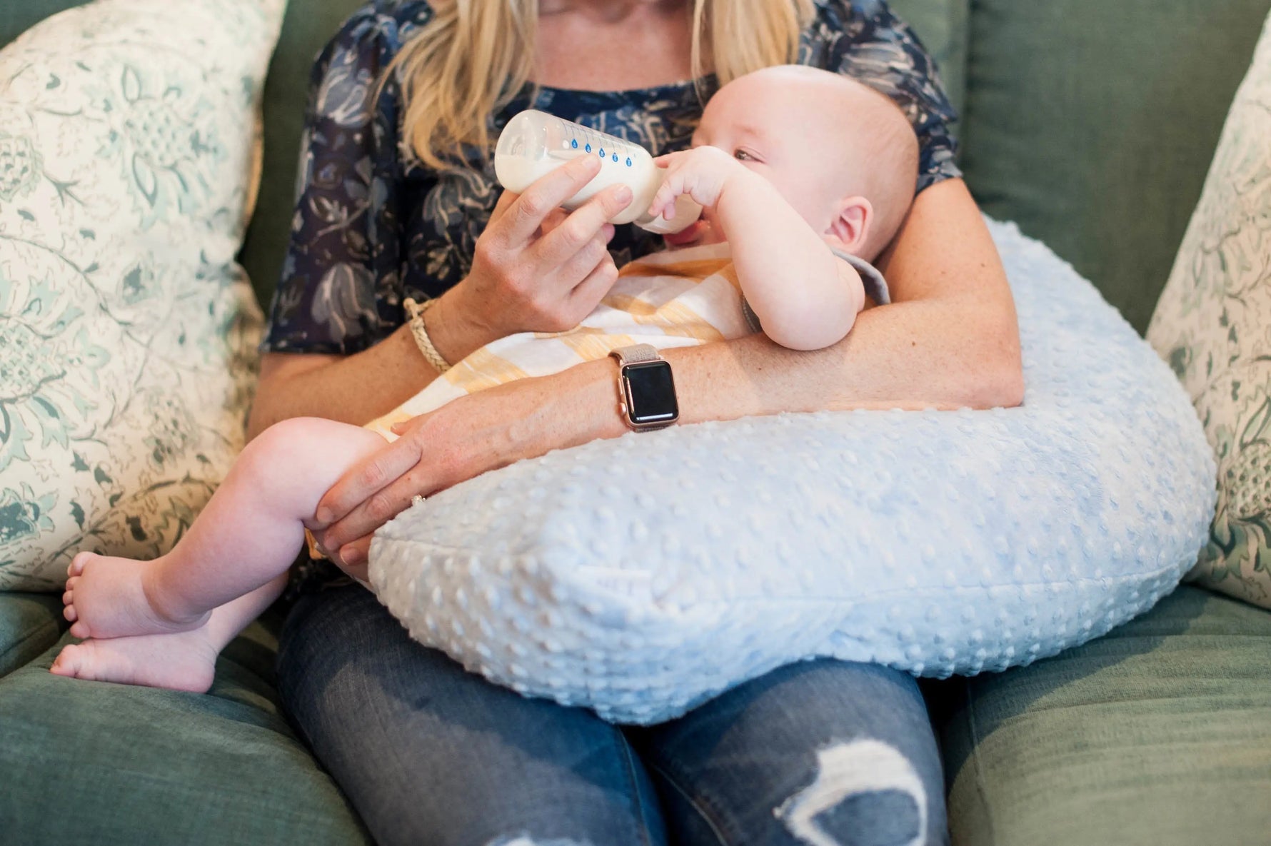 Luna Lullaby Luna Lullaby Nursing Pillow Blue Dot Comfort Positioning - Baby & Toddler > Nursing & Feeding > Nursing Pillows Luna Lullaby Nursing Pillow