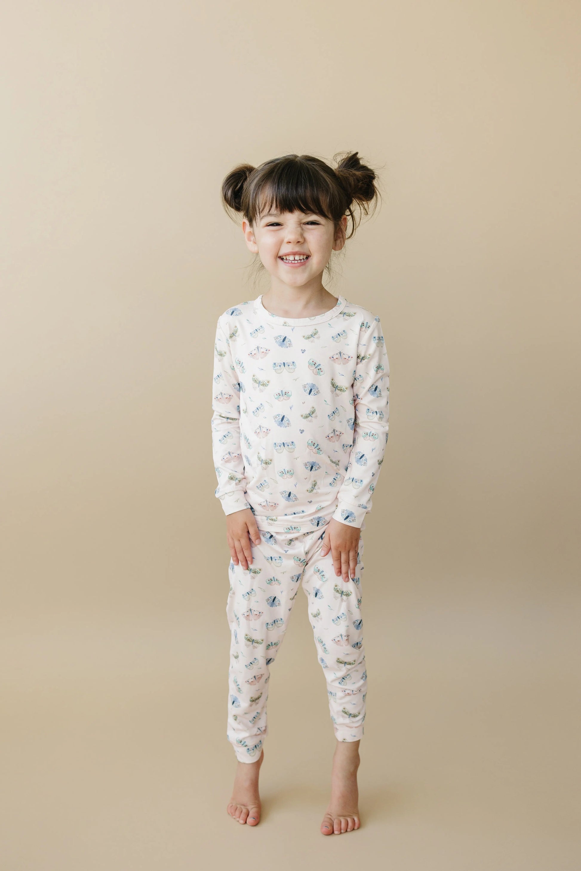 Little Joy Co. Luna Moths Two Piece Bamboo Pajamas Breathable Sleepwear - Apparel & Accessories > Clothing > Baby & Toddler Clothing > Baby & Toddler Sleepwear