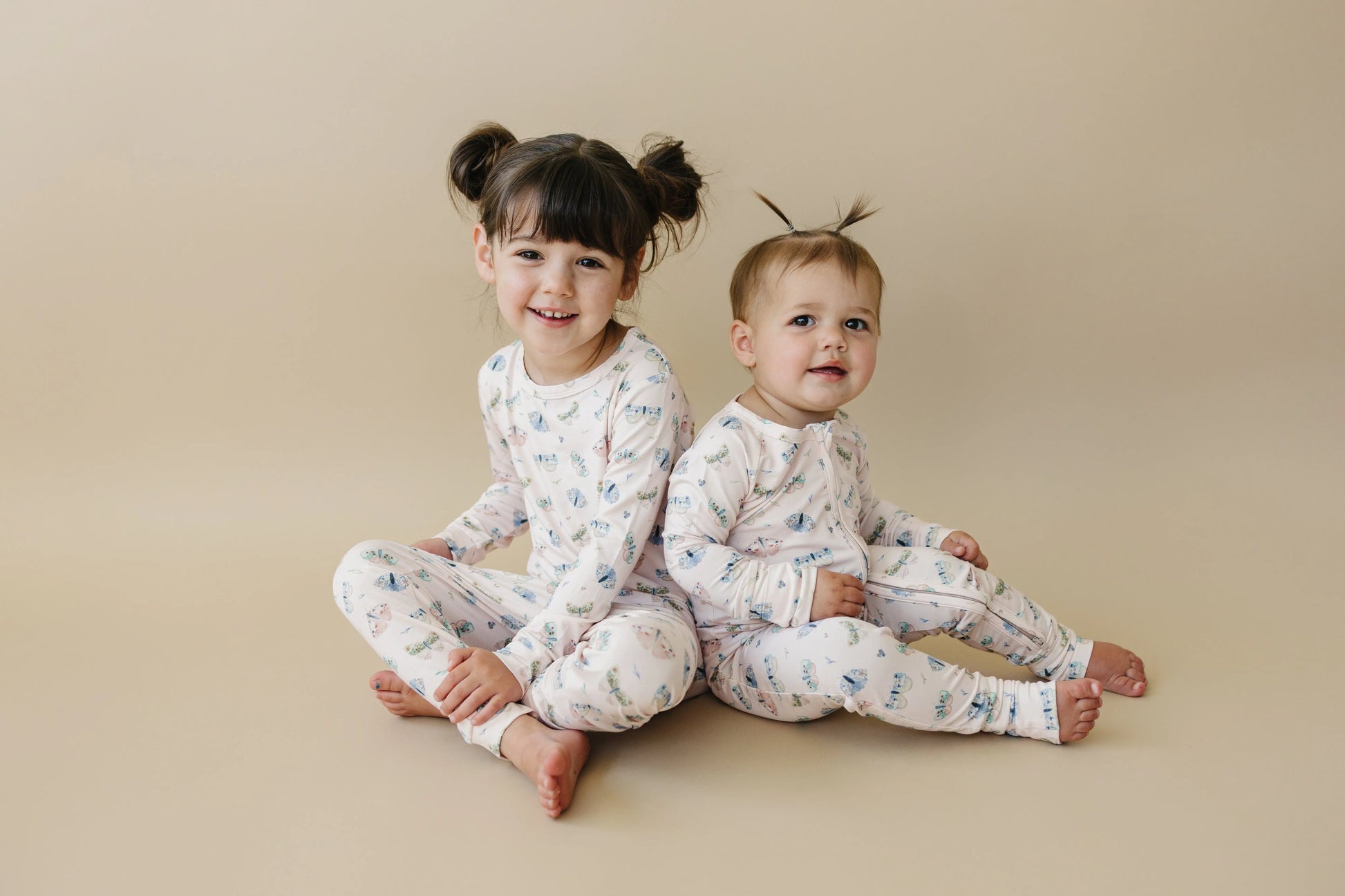 Little Joy Co. Luna Moths Two Piece Bamboo Pajamas Breathable Sleepwear - Apparel & Accessories > Clothing > Baby & Toddler Clothing > Baby & Toddler Sleepwear