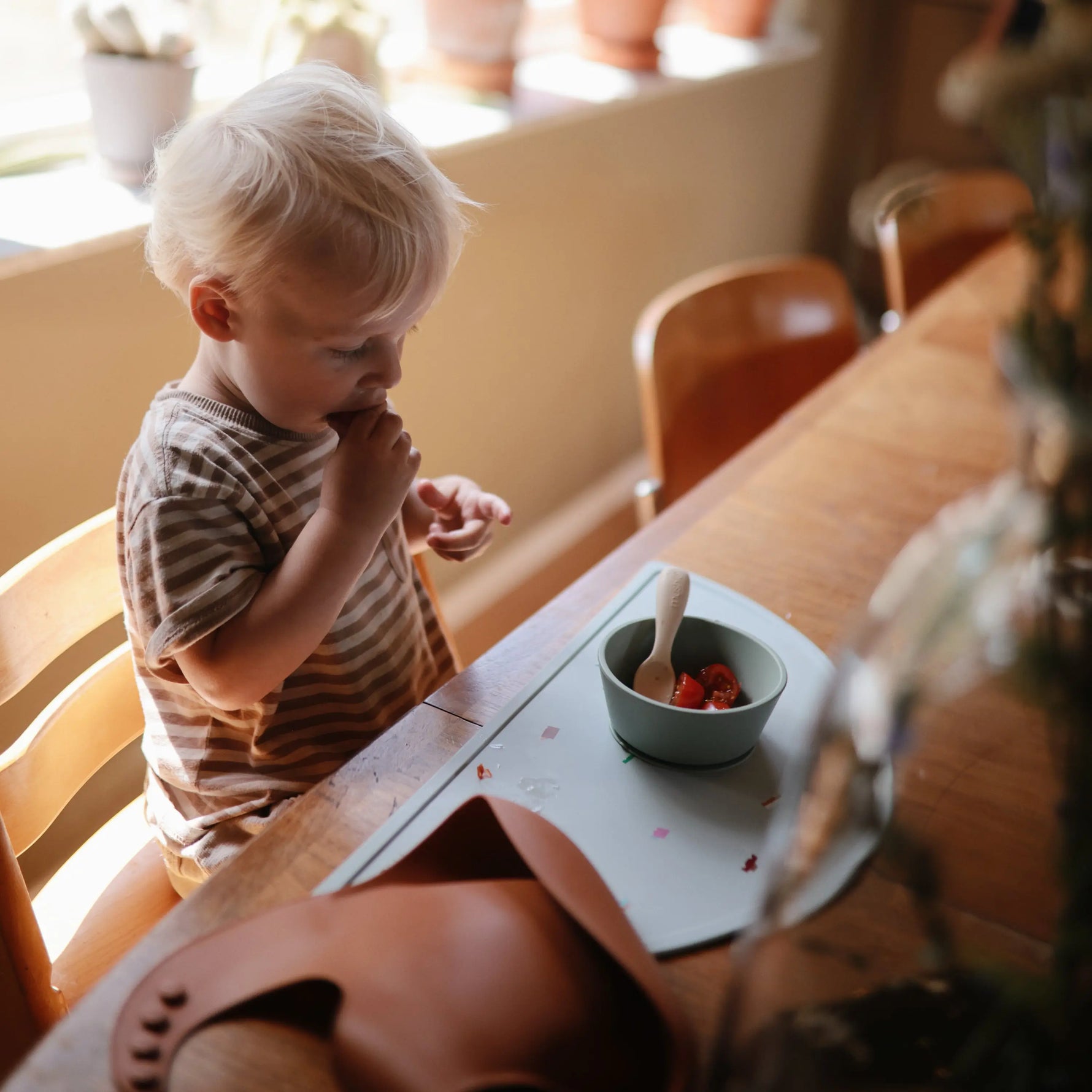 Mushie Silicone Toddler Starter Spoons Non Toxic Food Grade Gentle on Gums Easy Grip Handle - Home & Garden > Kitchen & Dining > Tableware > Flatware > Spoons silicone tableware