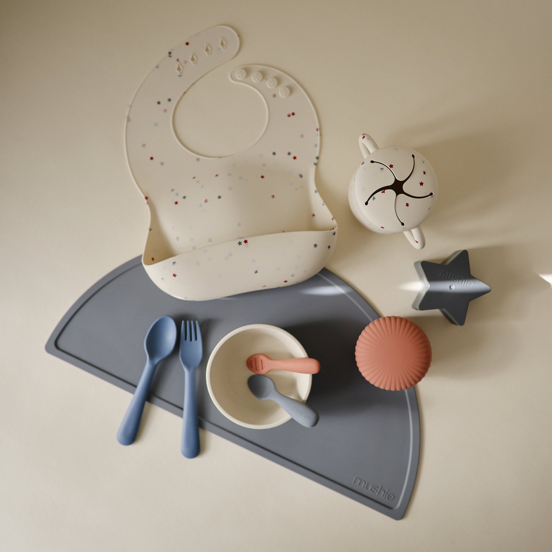 Silicone Baby Bib, Polka Dot Print by Mushie