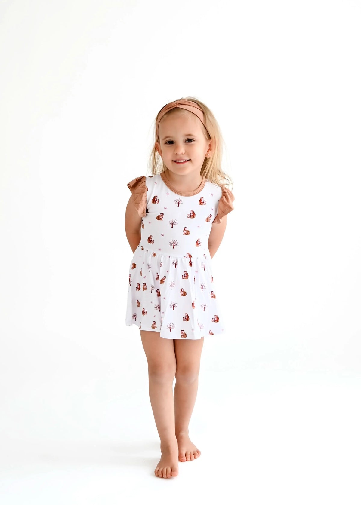 Bubble Baby Macaque | Flutter Bodysuit Dress - 