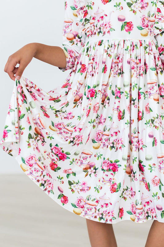 Mila & Rose ® Mila Rose Macarons Tea Ruffle Twirl Dress For Girls - Apparel & Accessories > Clothing > Dresses Twirl Ruffle Dress 3/4