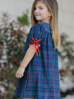 Christmas Girls Plaid Smocked Dres Puff Sleeves by Rylee Faith Designs