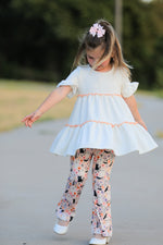 Halloween Black Cat Girls Bell Bottom Pant Set by Rylee Faith Designs