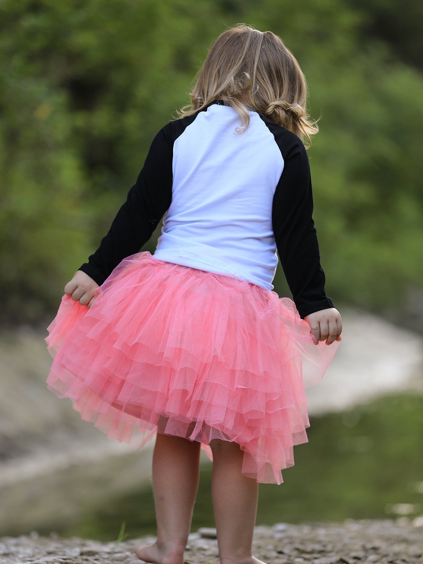 Rylee Faith Designs Halloween Printed Kids Top and Pink Gauze Skirt Set - Apparel & Accessories > Clothing > Baby & Toddler Clothing > Baby & Toddler Outfits Outfit