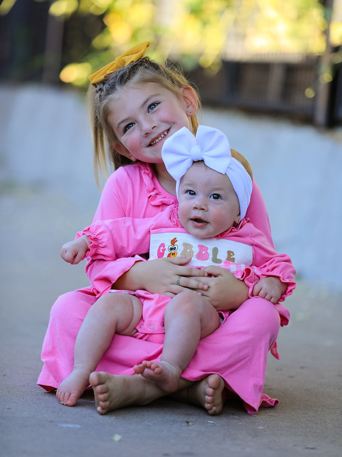 Fall Thanksgiving& Halloween "GOBBLE" Smock Embroidery Baby Girl Dress by Rylee Faith Designs