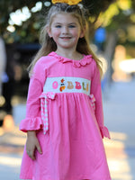 Fall Thanksgiving& Halloween "GOBBLE" Smock Embroidery Baby Girl Dress by Rylee Faith Designs