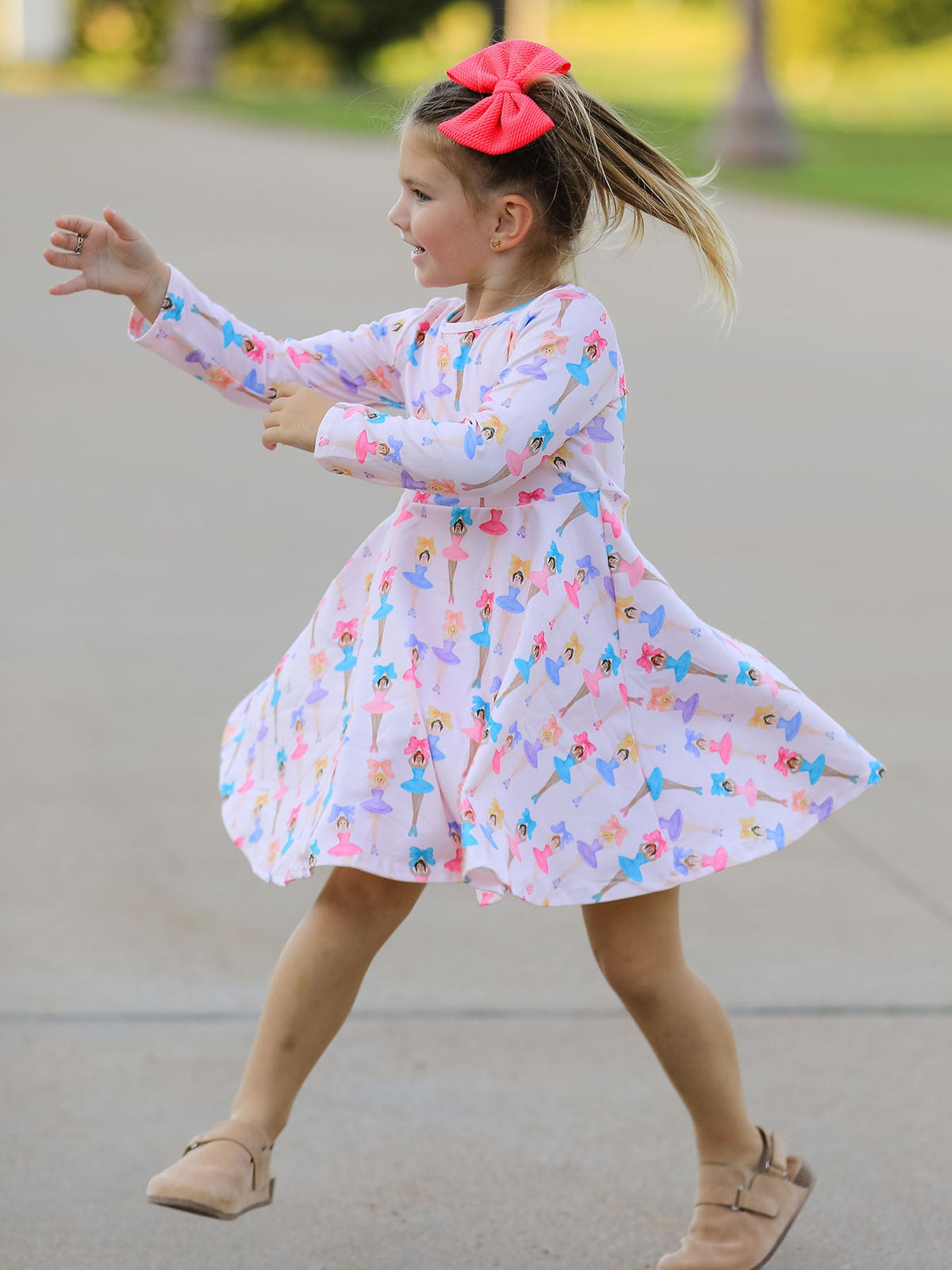 Ballet Character Girls Long Sleeve Twirl Dress by Rylee Faith Designs (view 3 of 10)