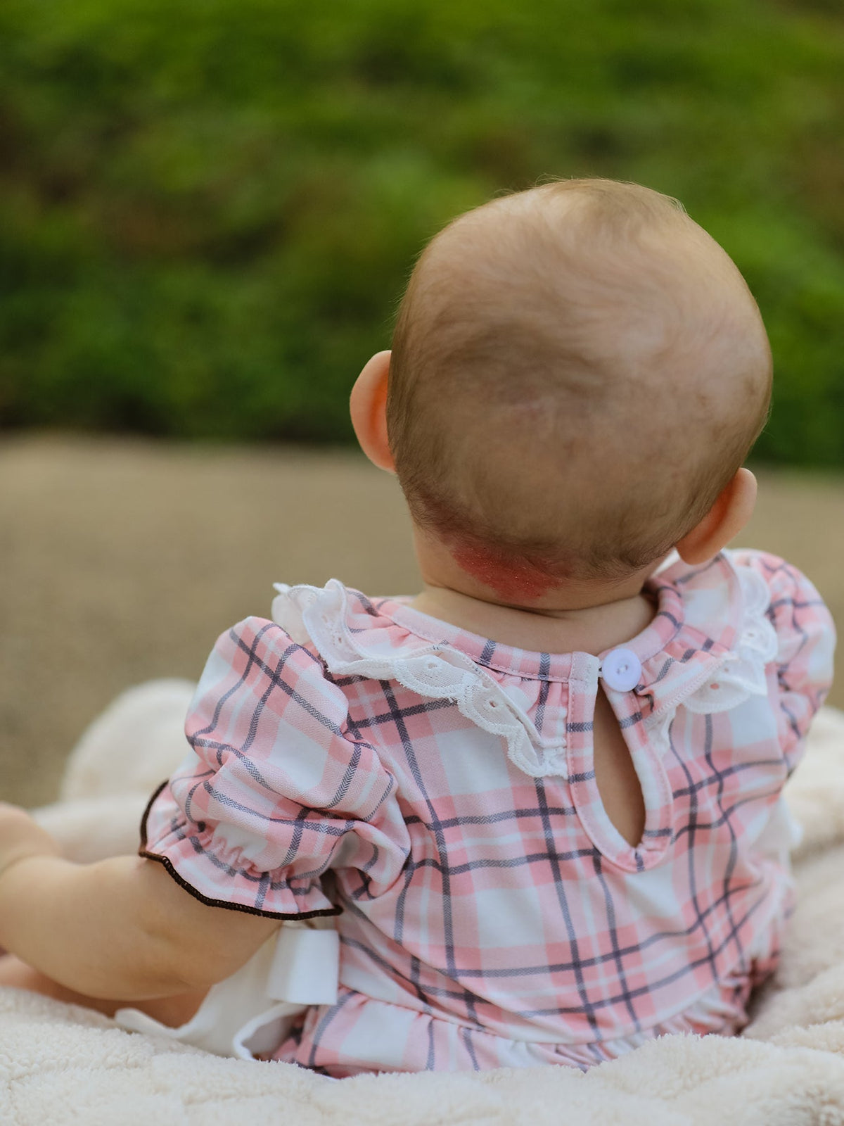 Western Horse Embroidered Smocked Plaid Baby Girl Romper by Rylee Faith Designs at Everetts Place
