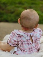 Western Horse Embroidered Smocked Plaid Baby Girl Romper by Rylee Faith Designs at Everetts Place