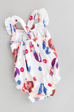 Made In USA Ruffle Cross Back Romper For Girls Summer Mila & Rose ® Everetts Place: Online Boutique