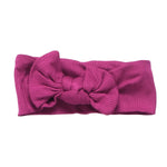 Three Little Tots Magenta Ribbed Knotted Headband - 