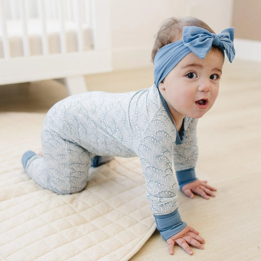 Little Joy Co. Making Waves Bamboo Zippy Romper For Babies 9 To 12 Months - Apparel & Accessories > Clothing > Baby & Toddler Clothing > Baby One-Pieces