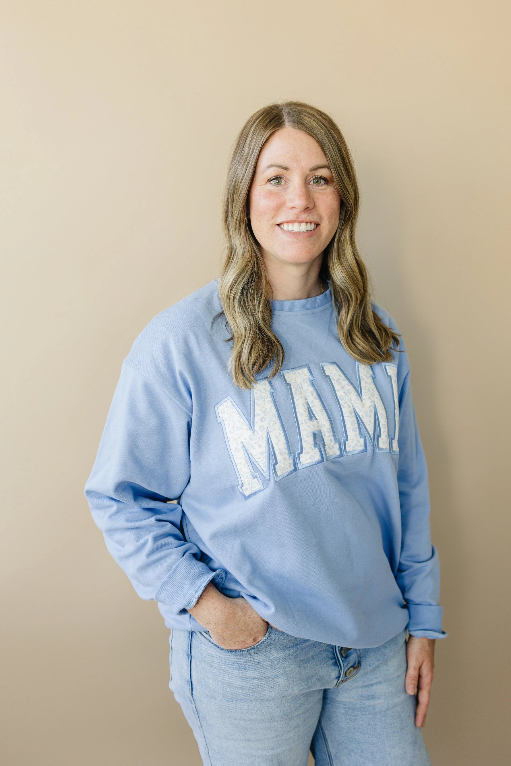 Little Joy Co. Mama Applique Crewneck Sweatshirt Mommy and Me Look - Apparel & Accessories > Clothing > Clothing Tops > Sweatshirts