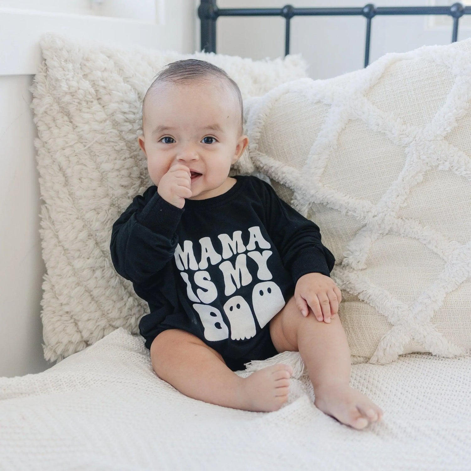 Little Joy Co. Mama Is My Boo Bamboo Bubble Romper For Baby Wardrobe - Apparel & Accessories > Clothing > Baby & Toddler Clothing > Baby & Toddler Outfits