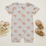 Little Joy Co. Mama Tattoo Hearts Bamboo Henley Romper for Babies - Apparel & Accessories > Clothing > Baby & Toddler Clothing > Baby One-Pieces