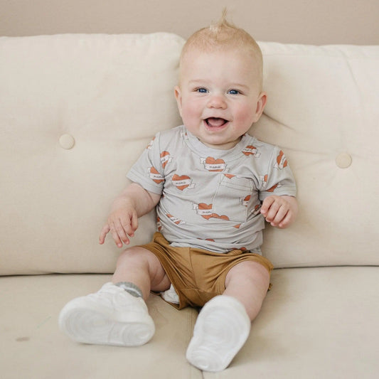 Little Joy Co. Mama Tattoo Hearts Bamboo Tee for Babies and Toddlers - Apparel & Accessories > Clothing > Baby & Toddler Clothing > Baby & Toddler Tops > T-Shirts