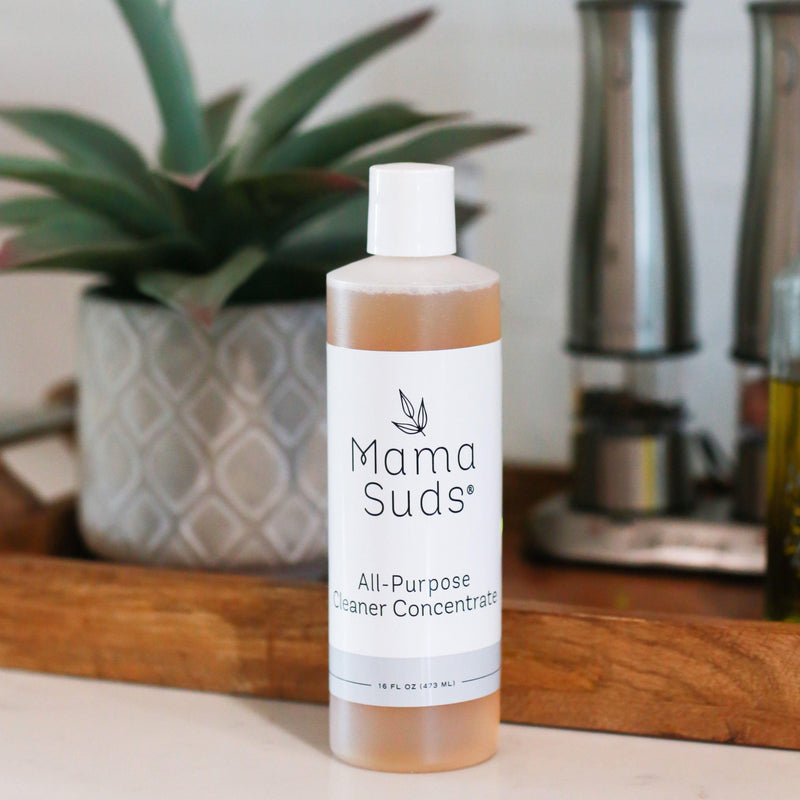 MamaSuds All-Purpose Cleaner Concentrate in a kitchen setting.