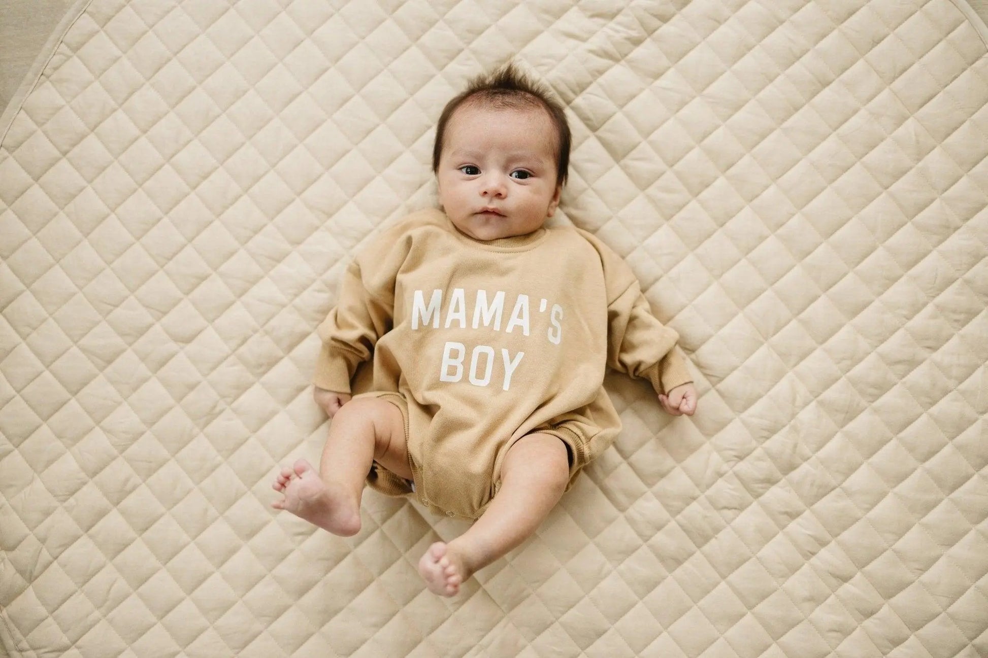 Mama's Boy Oversized Sweatshirt Romper With Snaps At Crotch Little Joy Co. Everetts Place: Online Boutique