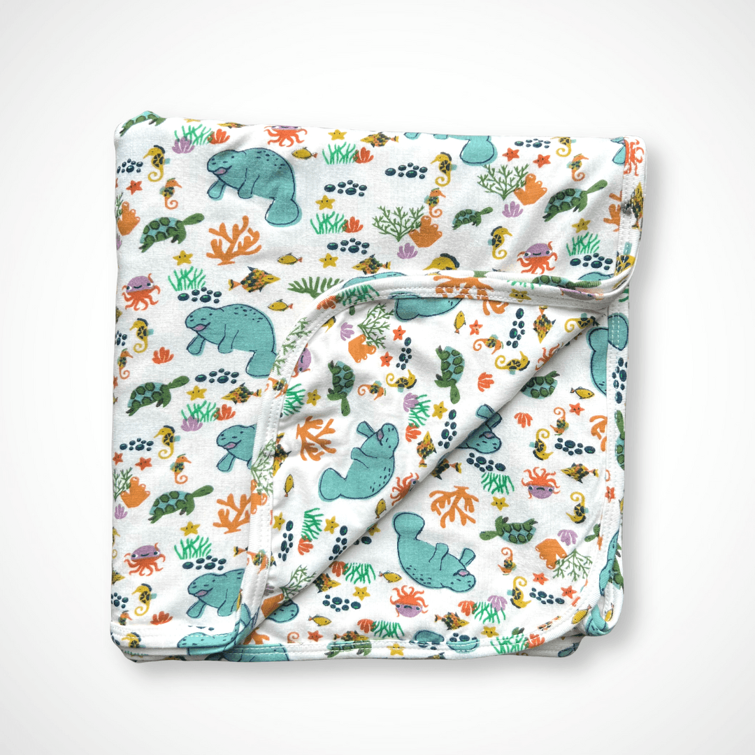 Manatee Gown & Swaddle Set + Gift Box by Kolorful