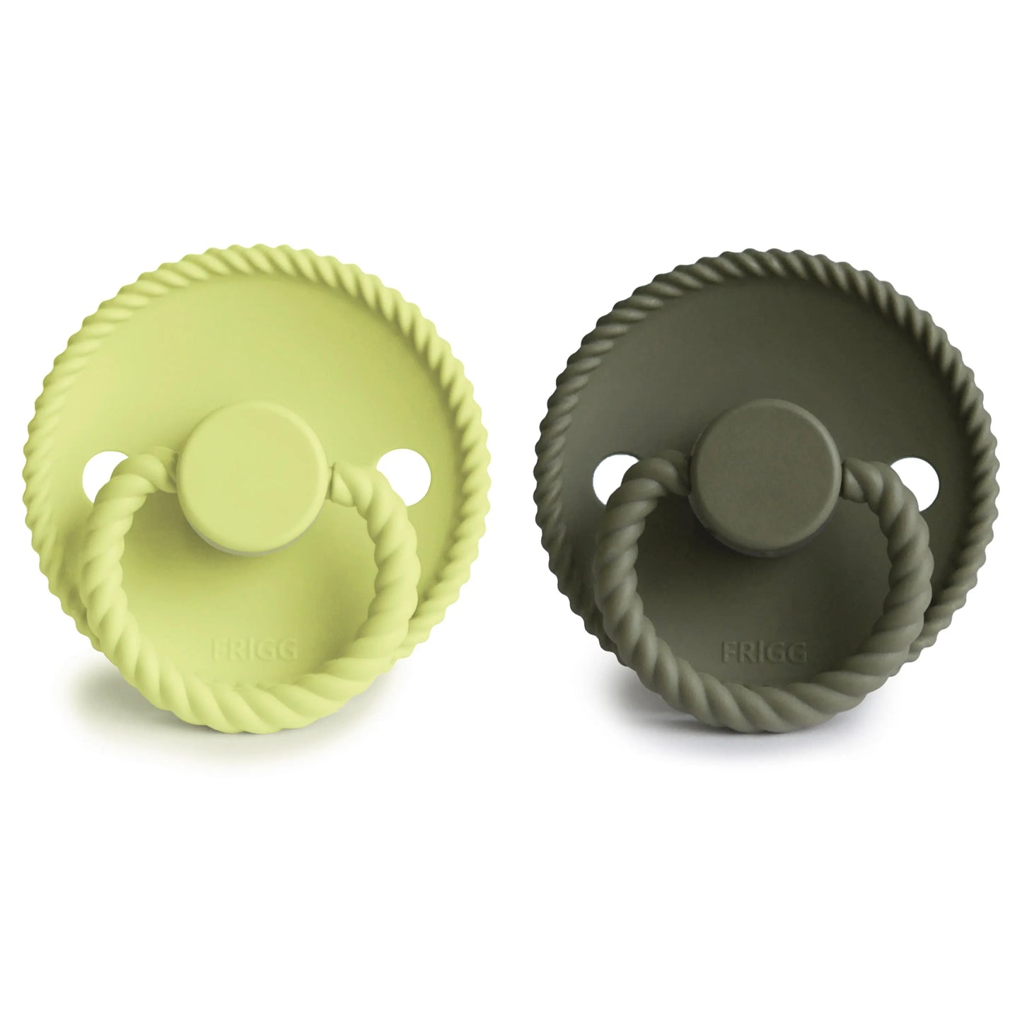 Frigg Rope Silicone Pacifier 2 Pack with SilkySoft Nipple and Click Lock System Mushie