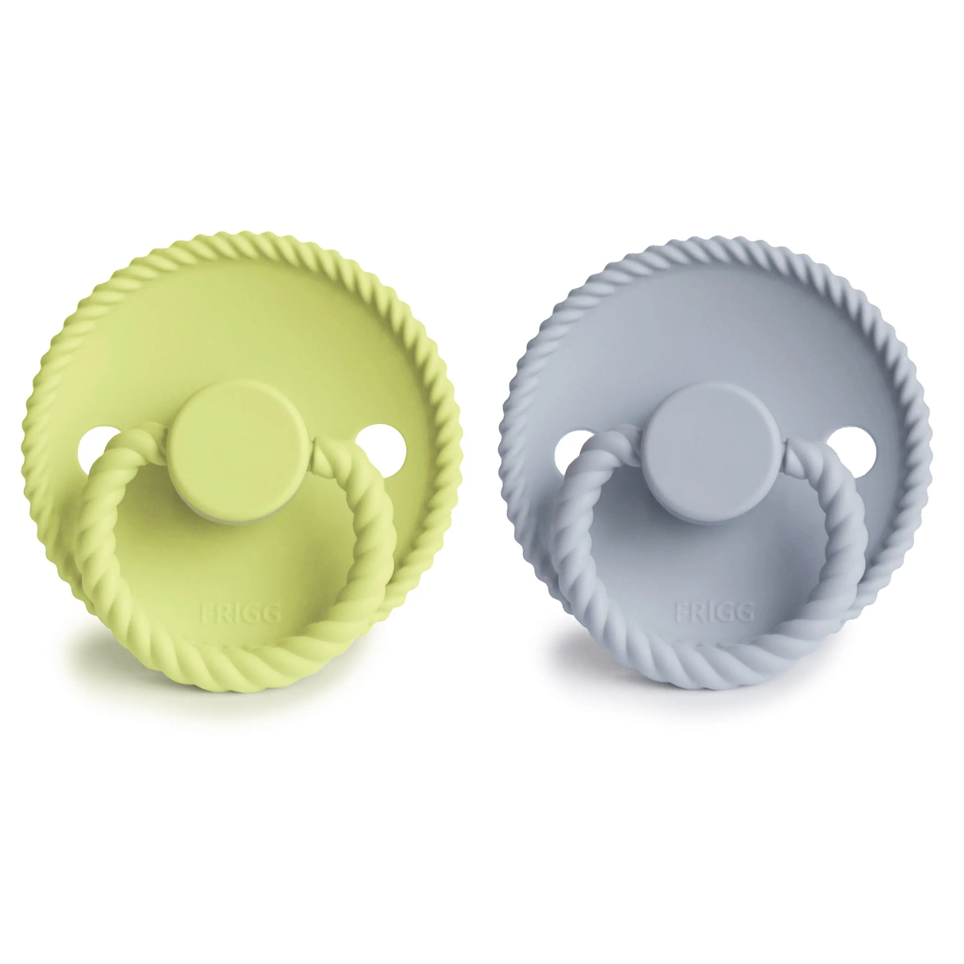Frigg Rope Silicone Pacifier 2 Pack with SilkySoft Nipple and Click Lock System Mushie