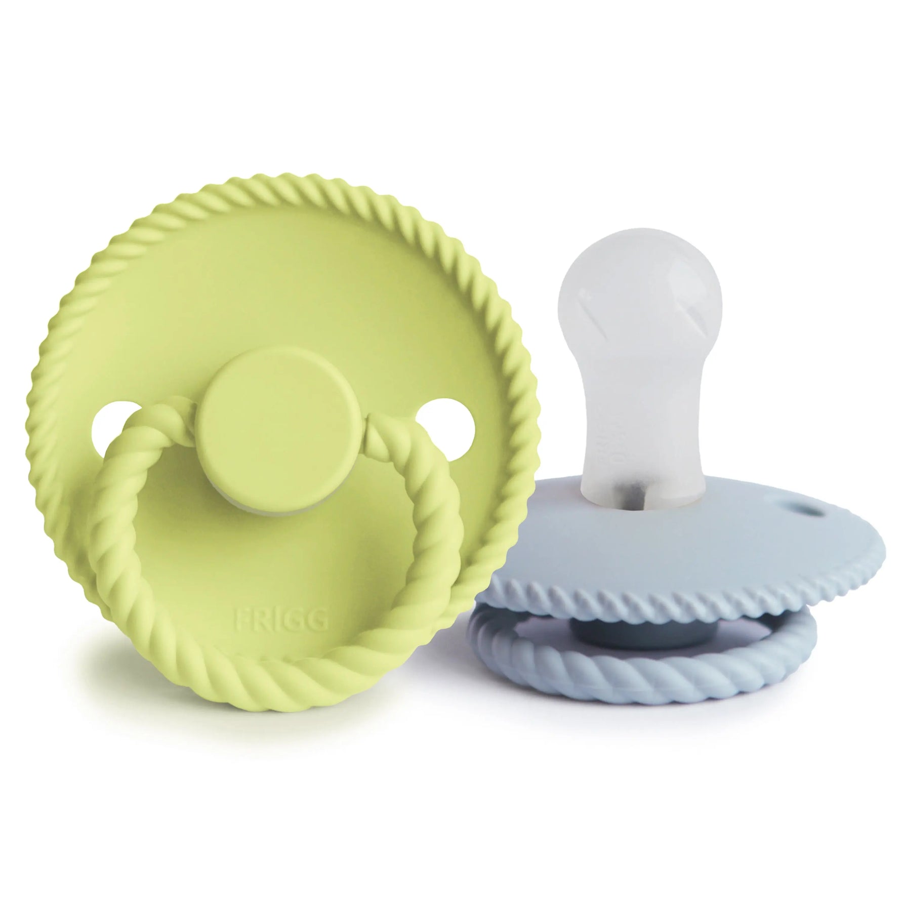 Mushie Frigg Rope Silicone Pacifier 2 Pack with SilkySoft Nipple and Click Lock System - Baby & Toddler > Baby Health > Pacifiers & Teethers SILICONE FRIGG PACIFIERS