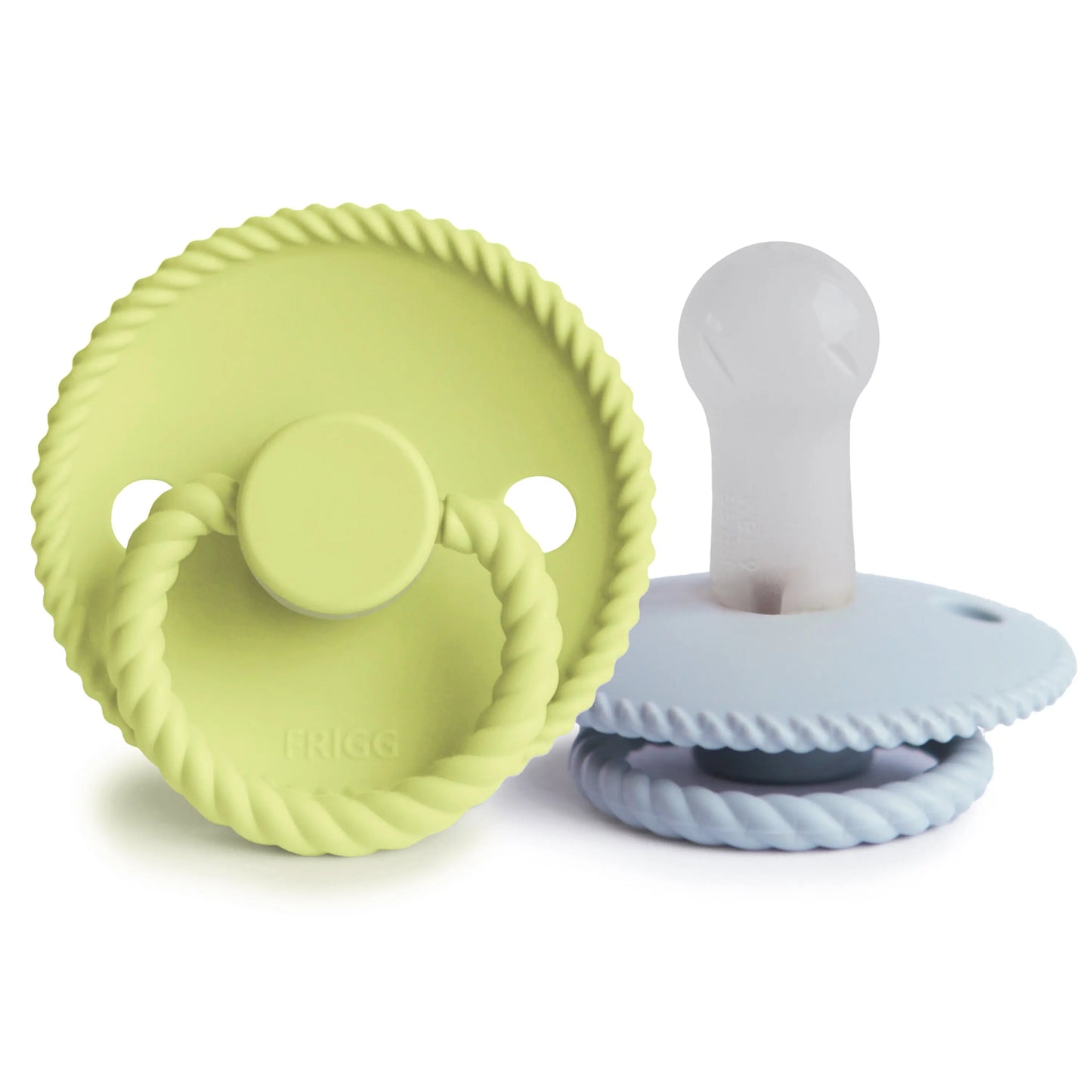 Frigg Rope Silicone Pacifier 2 Pack with SilkySoft Nipple and Click Lock System Mushie