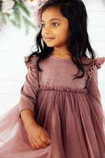Mauve Shimmer Three Quarter Sleeve Tutu Dress for Girls Mila & Rose ® Everetts Place: Online Boutique