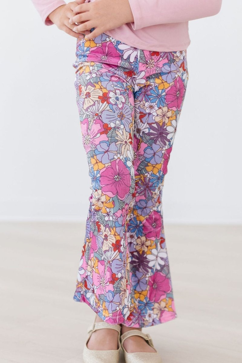 Mila & Rose ® Mauve What's Up Buttercup Ribbed Velvet Bells For Girls - Everetts Place Boutique - 