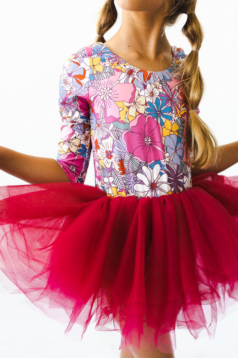 Mila & Rose ® Mauve Whats Up Buttercup Three Fourths Tutu Leotard - Everetts Place Boutique - 