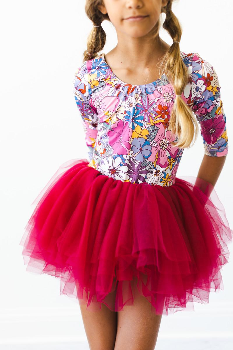 Mila & Rose ® Mauve Whats Up Buttercup Three Fourths Tutu Leotard - Everetts Place Boutique - 