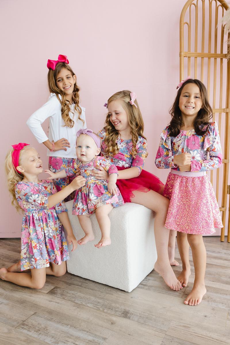 Mauve Whats Up Buttercup Twirl Dress With Pockets Girls Mila & Rose ® Everetts Place: Online Boutique