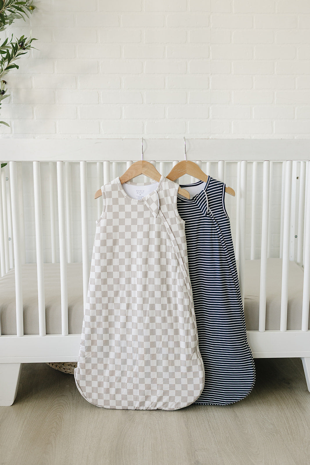 Taupe Checkered Bamboo Sleep Sack by Mebie Baby at Everetts Place
